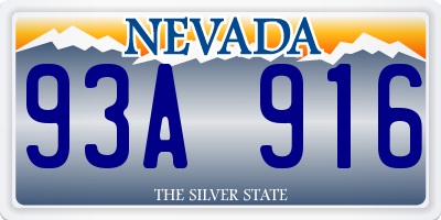 NV license plate 93A916