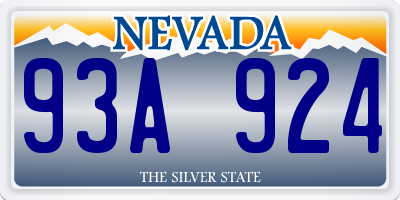 NV license plate 93A924