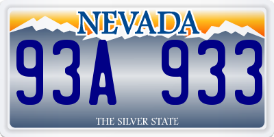 NV license plate 93A933