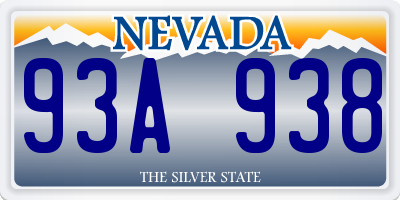NV license plate 93A938
