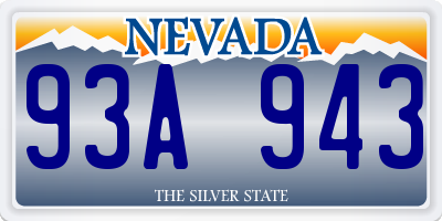 NV license plate 93A943