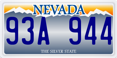 NV license plate 93A944