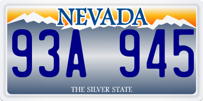 NV license plate 93A945
