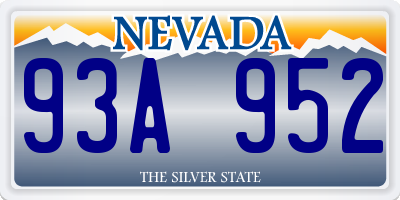 NV license plate 93A952