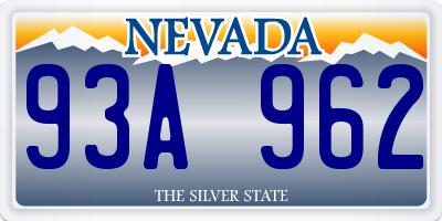 NV license plate 93A962