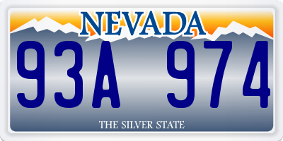 NV license plate 93A974