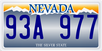 NV license plate 93A977