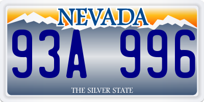 NV license plate 93A996