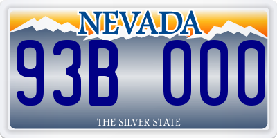 NV license plate 93B000