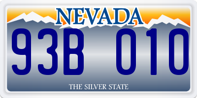 NV license plate 93B010