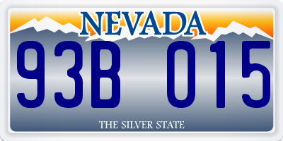 NV license plate 93B015