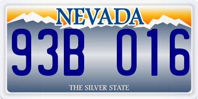 NV license plate 93B016