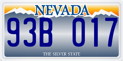 NV license plate 93B017