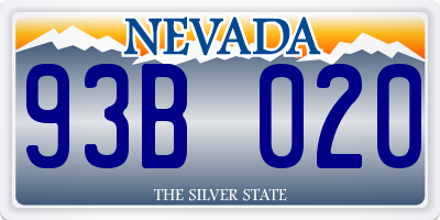 NV license plate 93B020
