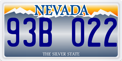 NV license plate 93B022