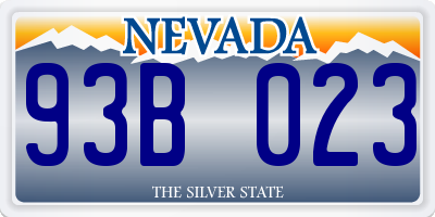 NV license plate 93B023