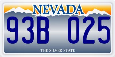 NV license plate 93B025