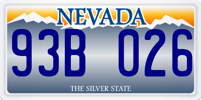 NV license plate 93B026