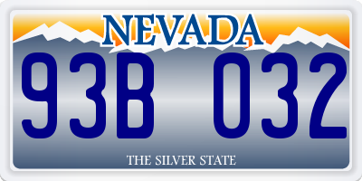 NV license plate 93B032