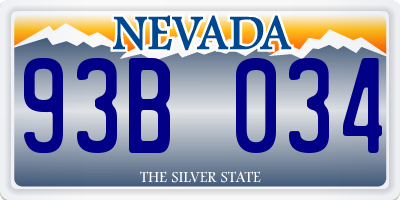 NV license plate 93B034