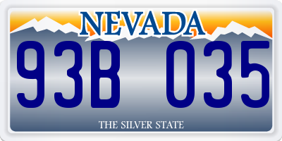 NV license plate 93B035