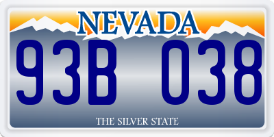 NV license plate 93B038
