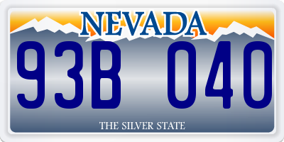 NV license plate 93B040