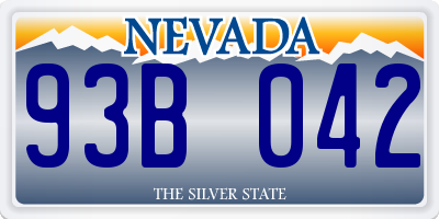 NV license plate 93B042