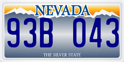 NV license plate 93B043