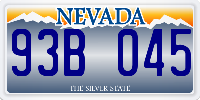 NV license plate 93B045