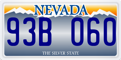 NV license plate 93B060