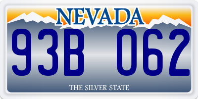 NV license plate 93B062