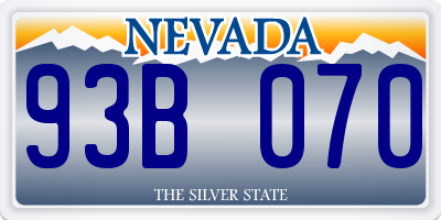 NV license plate 93B070