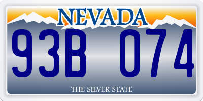 NV license plate 93B074