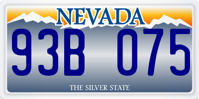 NV license plate 93B075