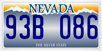 NV license plate 93B086