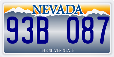 NV license plate 93B087