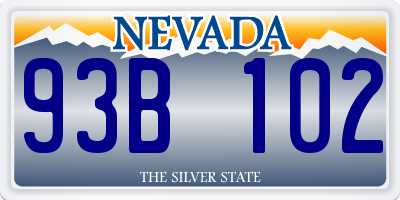 NV license plate 93B102