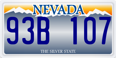 NV license plate 93B107