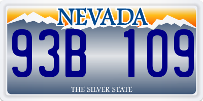 NV license plate 93B109