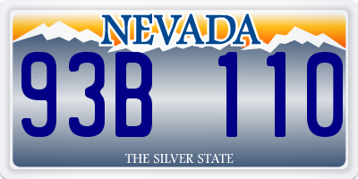 NV license plate 93B110