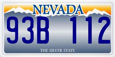 NV license plate 93B112