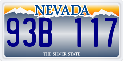 NV license plate 93B117