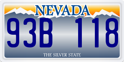 NV license plate 93B118