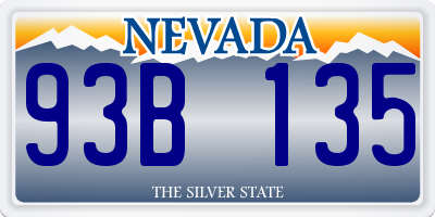 NV license plate 93B135