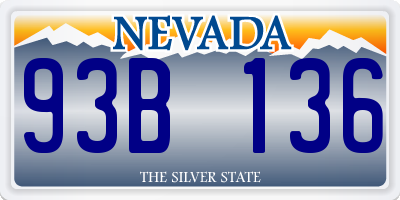 NV license plate 93B136