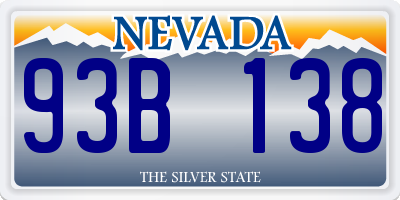 NV license plate 93B138