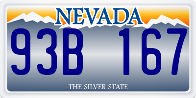 NV license plate 93B167