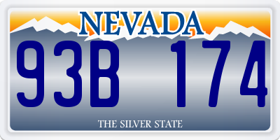 NV license plate 93B174