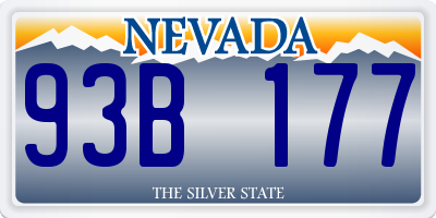 NV license plate 93B177